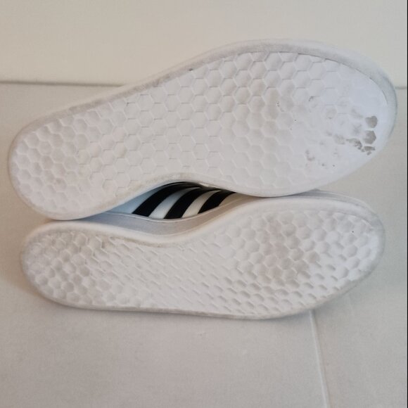 Adidas Grand Court White Sneakers w/ Black Stripes Women’s Size 8 - Picture 12 of 16